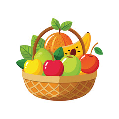 Fruits in traditional wicker basket