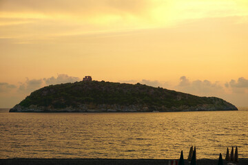 Scenic view of Cirella Island in Diamante, Calabria, Italy