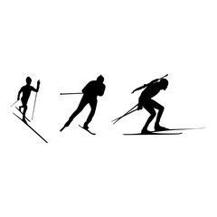 Capture the dynamic energy of cross-country skiing, as the skier moves with purpose and determination across the snowy terrain, enjoying the thrill of outdoor adventure.