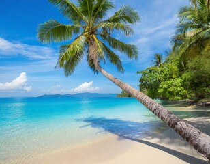 Palm tree on the Caribbean beach