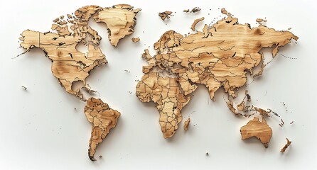 3D world map illustration	