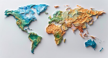 3D world map illustration	