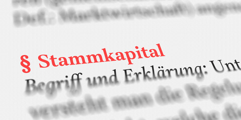 Das Wort Stammkapital im Buch erklärt mit Paragraph Zeichen