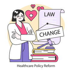 Healthcare Policy Reform concept. . Flat vector illustration.
