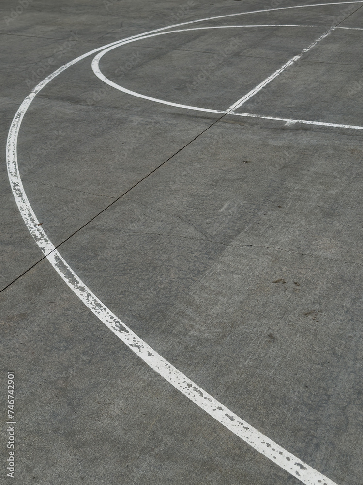 Wall mural urban basketball court