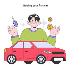 Youth and adulthood years set. Life milestones. Young male character