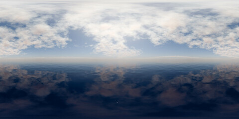 Fototapeta na wymiar Aerial view of the sky and clouds from an airplane 3d render illustration 360 panorama vr environment map