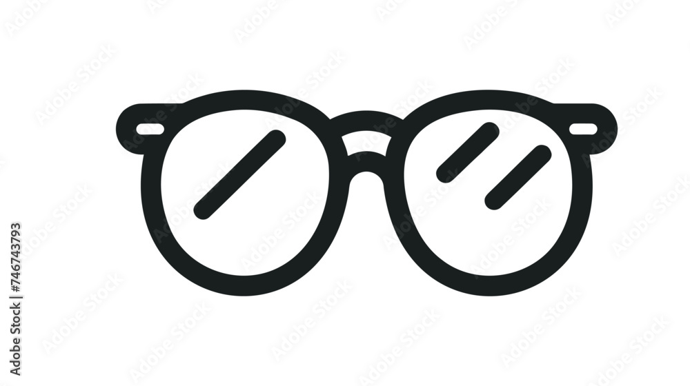 Wall mural glasses vector icon. simple isolated symbol. black pictogram on white background.