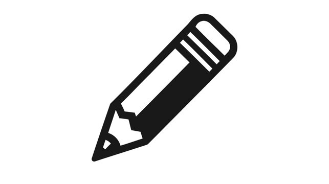Pencil flat icon. thin line signs of education. Outline logo of school