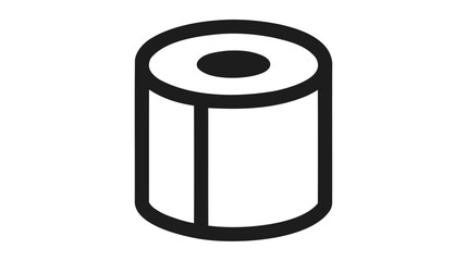 toilet tissue paper roll icon on white background