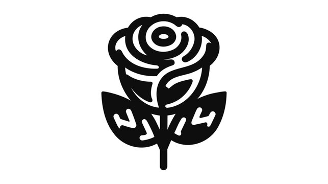 Outline rose icon illustration isolated flower vector sign symbol