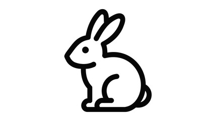 Rabbit, linear icon vector illustration on white background