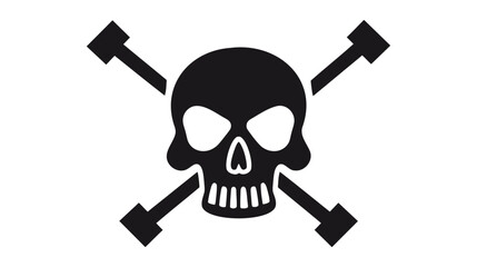 Skull vector icon. Skeleton symbol pictogram. Skull flat sign design. Scull icon