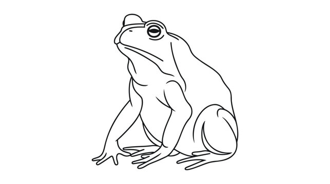 Tree frog silhouette vector on a white background