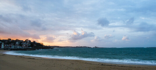 beach, sea, sunset, ocean, sky,