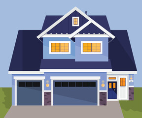 Modern House with Front Attached Garage
