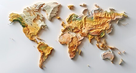 3D world map illustration	