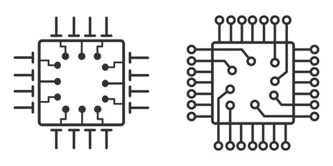 Chip CPU icon. Processor flat vector ilustration.