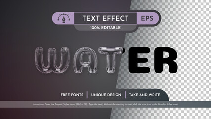 Glass Editable Text Effect, Graphic Style