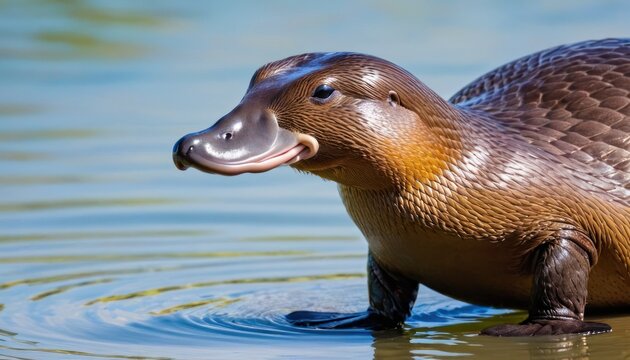 a close up of a duck in a body of water with it's head above the water's surface.