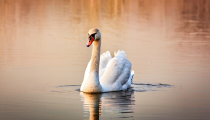 a couple of white swans floating on top of a lake next to each other on top of a body of water.