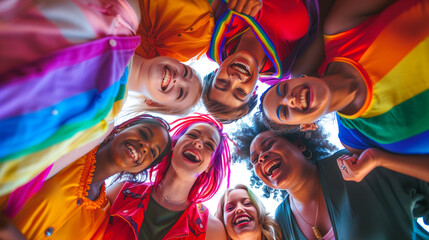 Friends Laughing in Vibrant LGBTQ+ Circle