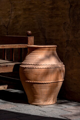 Ceramic clay pot in the backyard, part of UAE heritage
