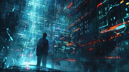 major breakthroughs in cryptography with a compelling image showcasing a cybersecurity expert analyzing the security of digital data