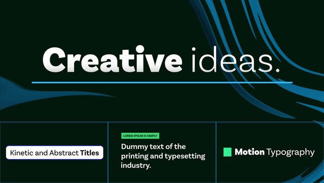 Kinetic and Abstract Titles | 4 Different Styles | with Colorful Backgrounds