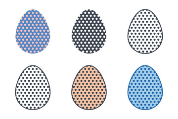 Easter day festival. Easter eggs icons on white background. Vector illustration