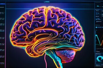 Hologram of the neural network of the human brain.