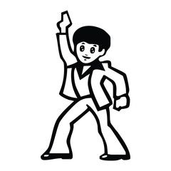 Man dancing vector icon. Isolated dancing sign emoji sign sticker design.
