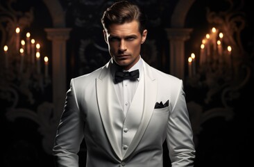 Timeless elegance: men in tuxedos showcase refined style, sophistication, and classic charm, embodying the epitome of formal fashion for special events, celebrations, and black-tie occasions.