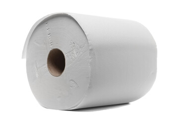 Roll of paper kitchen towels isolated on white