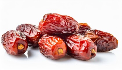 dried red chinese dates isolated on the white background