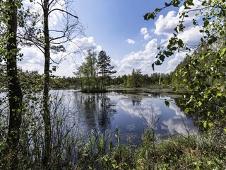 Beautiful landscape on the Vsevolozhsk Lakes, in the Leningrad region in North-West Russia