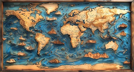 3D world map illustration