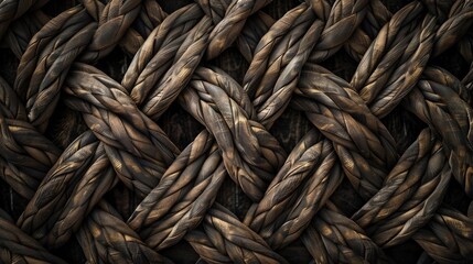 Braided rope texture background patern Generative AI - obrazy, fototapety, plakaty