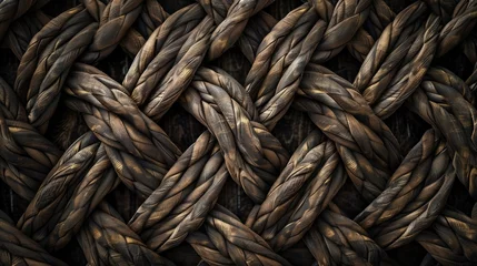 Foto op Canvas Braided rope texture background patern Generative AI © Dvid