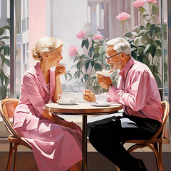 love date of sweet old people. ai generated