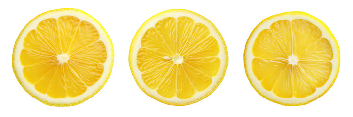 Set of lemon isolated on a transparent background