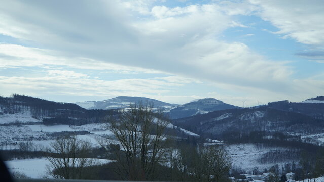 mountains in snow