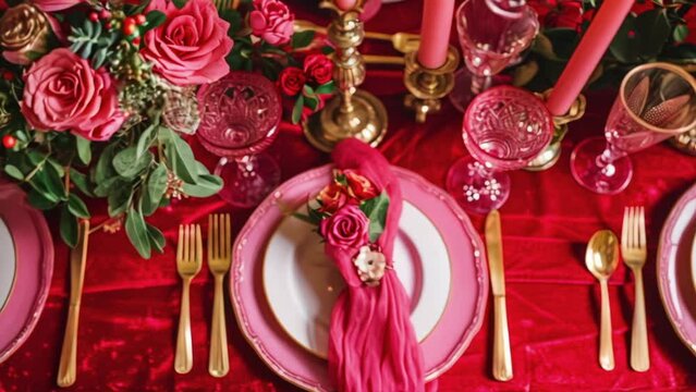 Table decor, holiday tablescape and dinner table setting, formal event decoration for birthday, wedding, Christmas, family celebration, English country and home styling