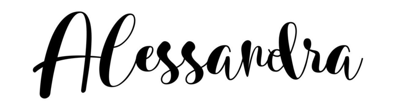 Alessandra - black color - name written - ideal for websites,, presentations, greetings, banners, cards,, t-shirt, sweatshirt, prints, cricut, silhouette, sublimation		

