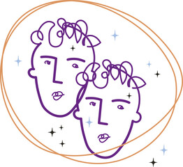 Gemini zodiac sign sketch hand drawn abstract modern astrological constellation card design vector illustration. Mystical star Twins symbol background for tattoo, print, paper, icon, poster logo,flyer