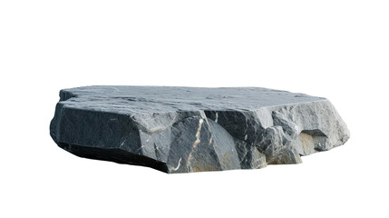 Stone rock podium isolated on white or transparent background