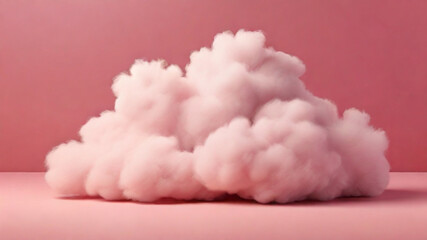Pastel colored, cloud shaped cotton candy on pastel background 