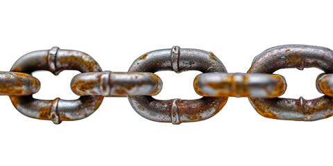 Fototapeta premium Metal chain link isolated on white or transparent background