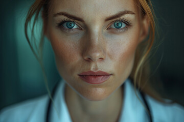 Woman doctor, portrait, considerate, beautiful