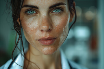 Woman doctor, portrait, considerate, beautiful